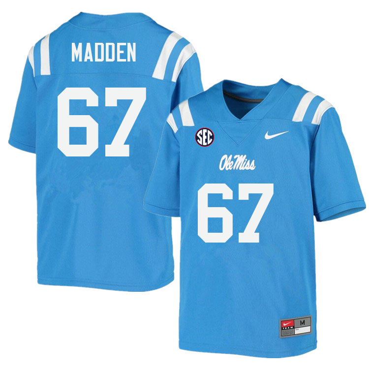 Men #67 Aidan Madden Ole Miss Rebels College Football Jerseys Sale-Power Blue